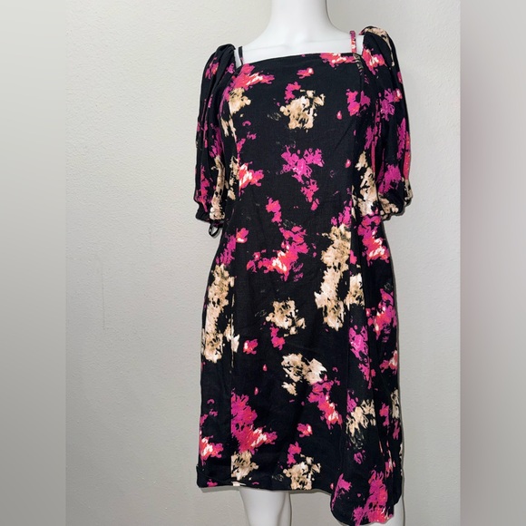 DKNY Off-The-Shoulder Puff Sleeve Mini Dress NWT - Picture 3 of 4